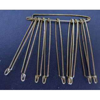 MILITARIA : lot de 10 épingles de 60 mm pour insignes béret ou grands insignes