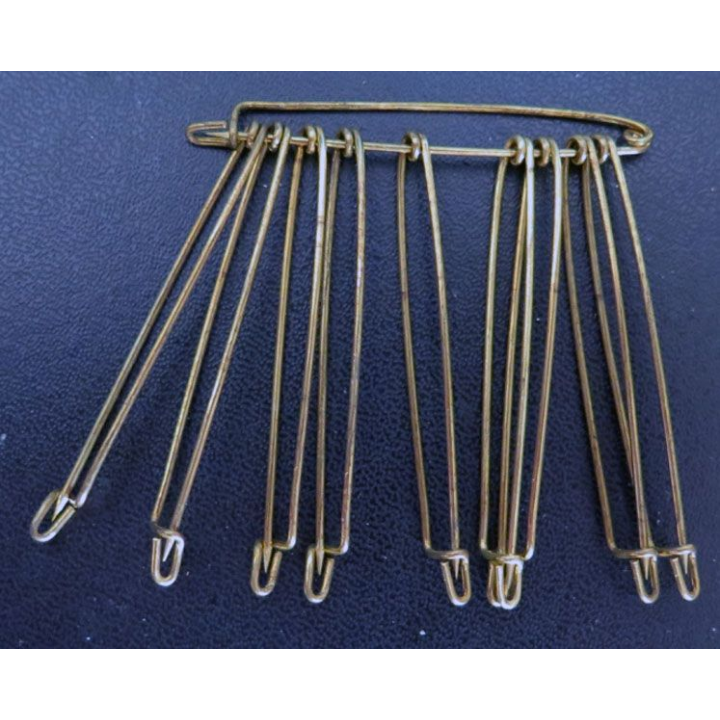MILITARIA : lot de 10 épingles de 60 mm pour insignes béret ou grands insignes