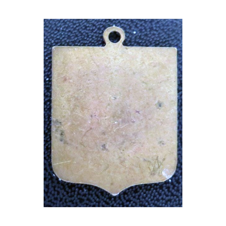  ancien blason métallique en émail bleu de Saint Christophe 22 x 29 mm