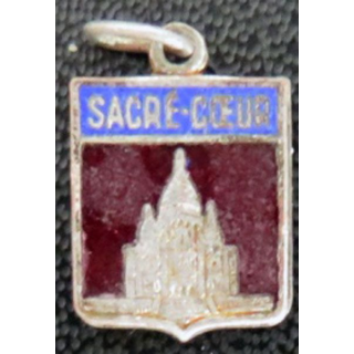 médaillette du Sacré Coeur 11 x 12 mm en émail avec anneau de suspension