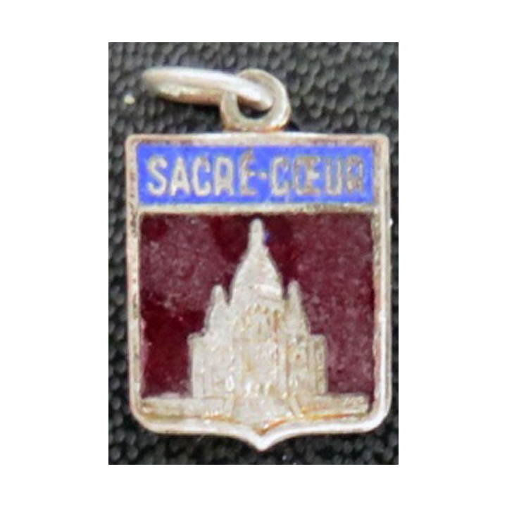 médaillette du Sacré Coeur 11 x 12 mm en émail avec anneau de suspension