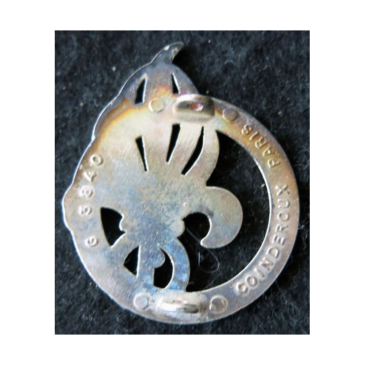 1° REC : Insigne béret du 1° régiment étranger de cavalerie fabrication Coinderoux G. 3840 argenté