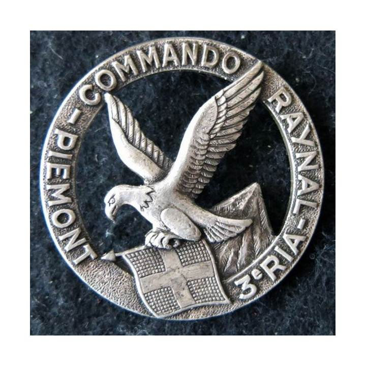 3° RIA : Insigne béret du Commando Raynal du 3° régiment d'infanterie alpine de fabrication Drago Paris