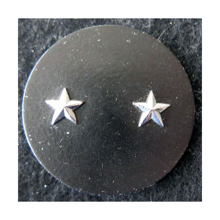 INSIGNE DE BÉRET : Insigne de béret  de général de brigade 2 étoiles argentées L. Bichet