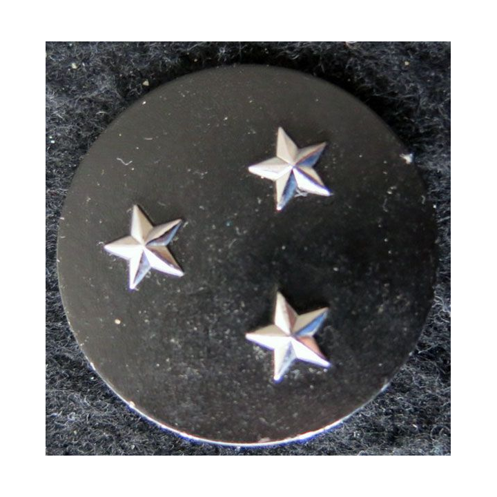 INSIGNE DE BÉRET : Insigne de béret  de général de division 3 étoiles argentées L. Bichet