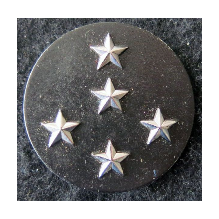 INSIGNE DE BÉRET : Insigne de béret  de général d'armée 5 étoiles argentées L. Bichet