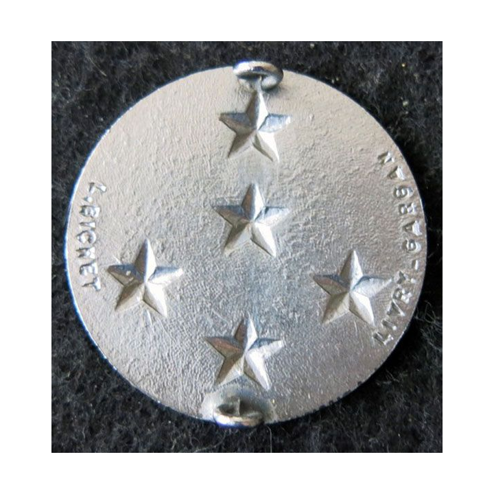 INSIGNE DE BÉRET : Insigne de béret  de général d'armée 5 étoiles argentées L. Bichet