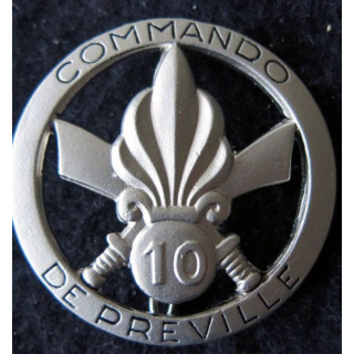 2° BEP : Insigne de béret du Commando 10 DE PREVILLE du 2° bataillon étranger de parachutiste Drago Beranger