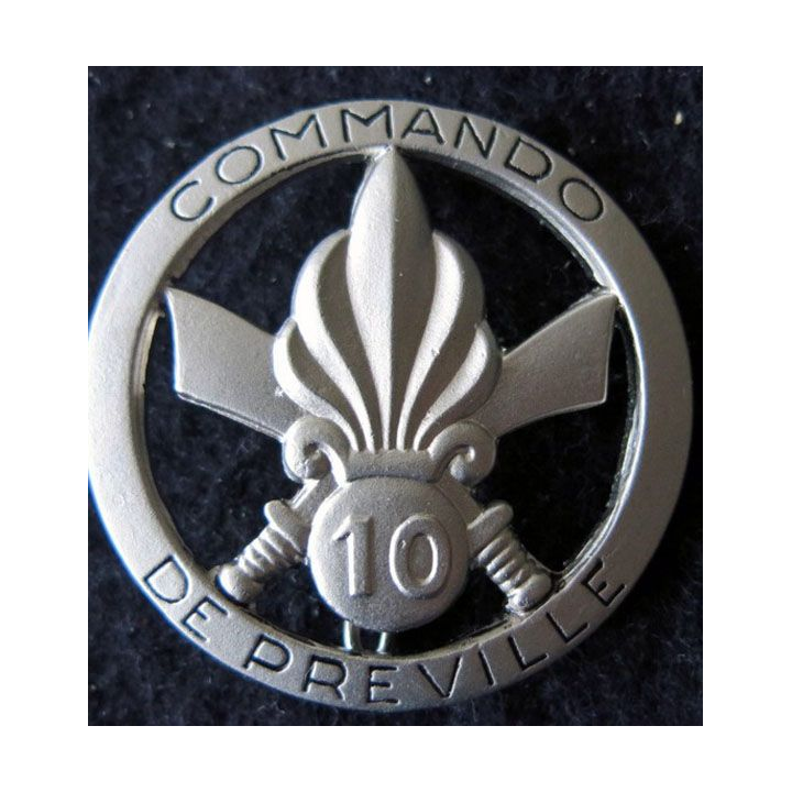 2° BEP : Insigne de béret du Commando 10 DE PREVILLE du 2° bataillon étranger de parachutiste Drago Beranger