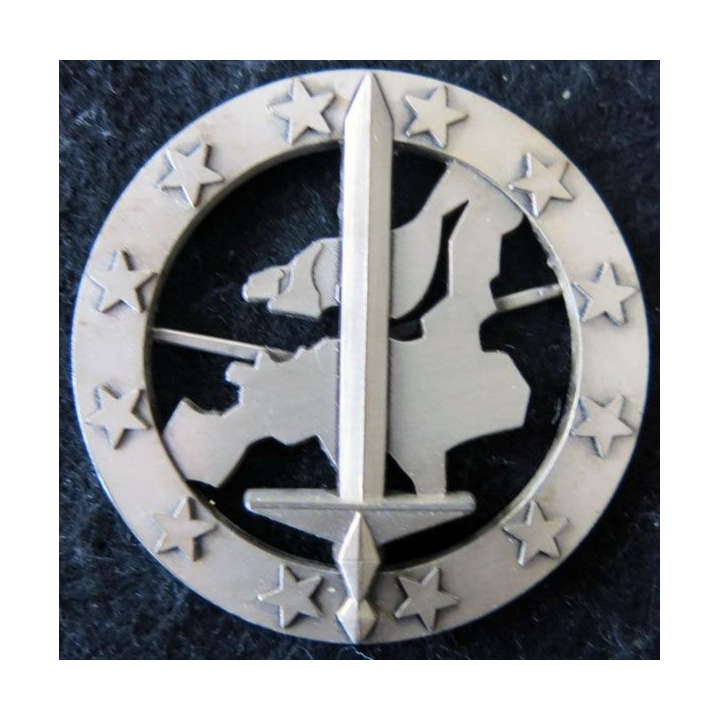 CORPS EUROPÉEN : Insigne de béret du Corps Européen de fabrication AB Paris