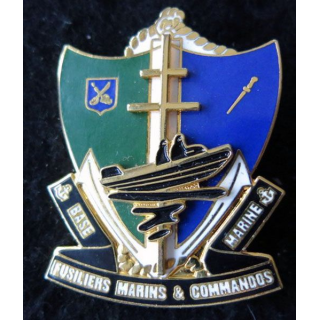 BASE MARINE FMC : insigne de béret de la Base Marine Fusiliers Marins et Commandos en relief