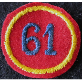 61° RA : insigne tissu de calot du 61° régiment d'Artillerie