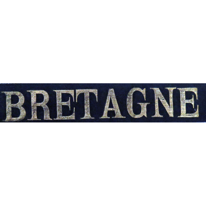 MARINE : bande de bachi de marin " BRETAGNE " longueur 58 cm