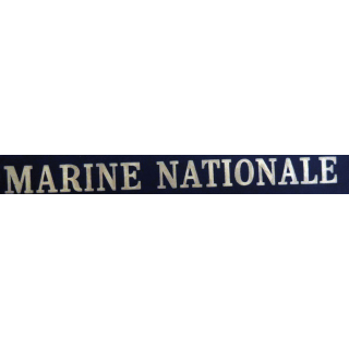 MARINE : bande de bachi de marin " MARINE NATIONALE " longueur 84 cm