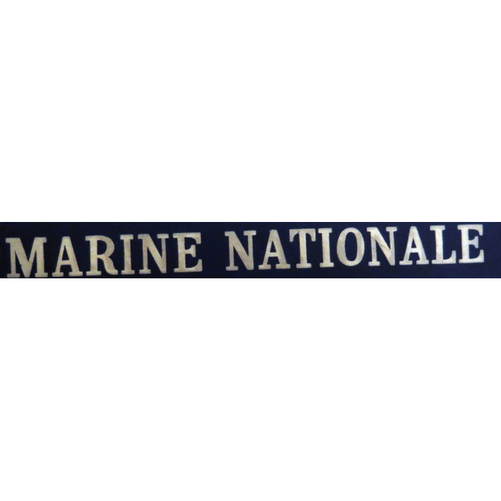 MARINE : bande de bachi de marin " MARINE NATIONALE " longueur 84 cm