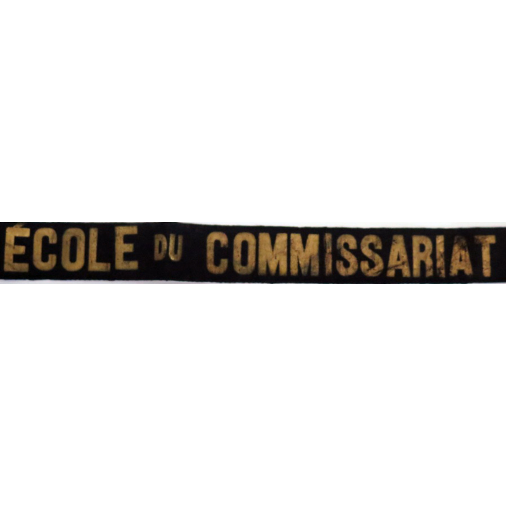 MARINE : bande de bachi de marin " ECOLE DU COMMISSARIAT " longueur 55 cm