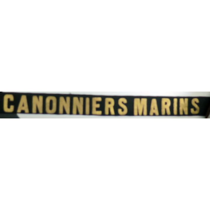 MARINE : bande de bachi de marin " CANONNIERS MARINS " longueur 60 cm