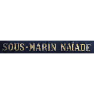 MARINE : bande de bachi de marin " SOUS-MARIN NAÏADE " longueur 63 cm tissé