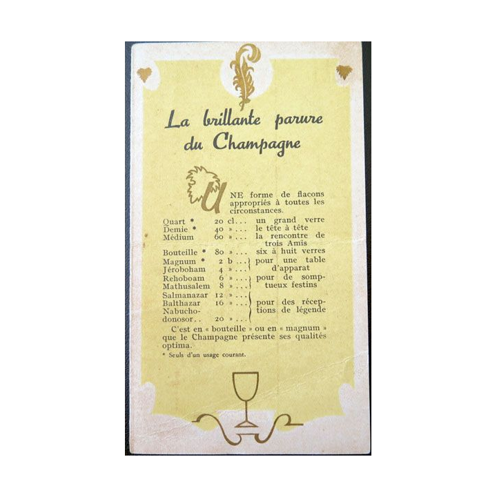 Carte la brillante parure du Champagne