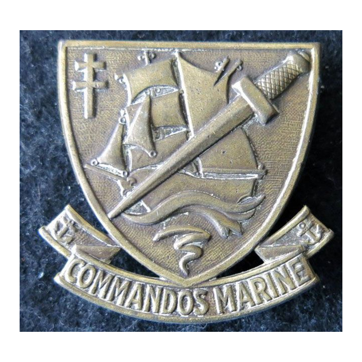 COMMANDO : insigne de béret des commandos Marine fabrication Drago deux épingles