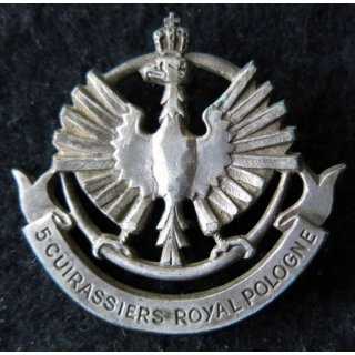 5° RC : Insigne de béret 46 mm du 5° régiment de cuirassiers en métal ABP EO