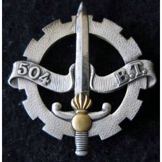 504° BT : insigne de béret du 504° bataillon du train en Algérie de fabrication Drago Paris