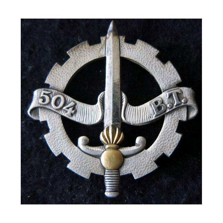 504° BT : insigne de béret du 504° bataillon du train en Algérie de fabrication Drago Paris