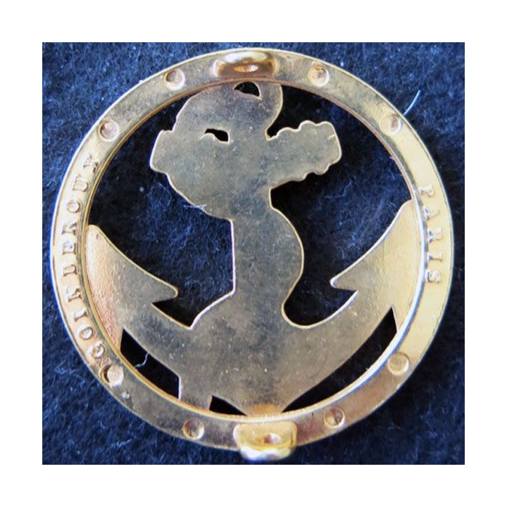 TDM : insigne de béret des troupes coloniales et de marine fabrication Coinderoux Paris