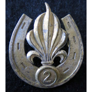 2° REI : insigne béret du 2° régiment étranger d'infanterie en Algérie fabrication non spécifiée