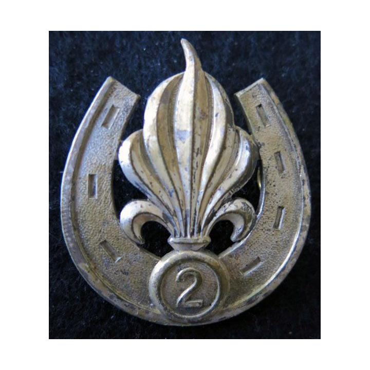 2° REI : insigne béret du 2° régiment étranger d'infanterie en Algérie fabrication non spécifiée