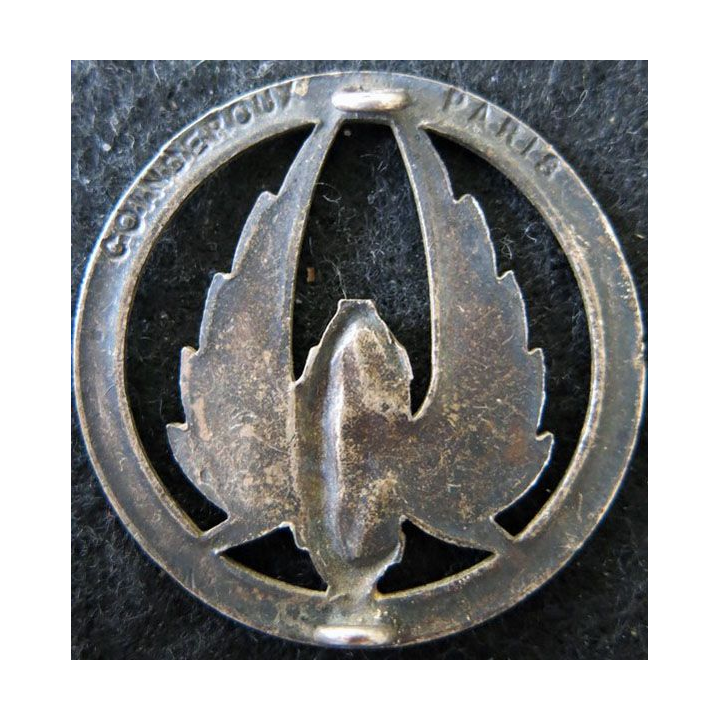Insigne de béret du train de fabrication Coinderoux Paris noirci