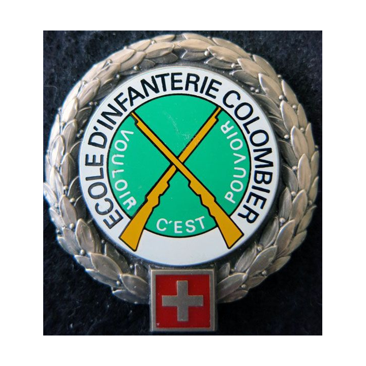 SUISSE : insigne de béret de l'école d'infanterie Colombier Suisse