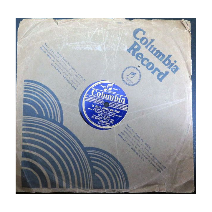 78 T Tino Rossi j'ai deux chansons la belle ouvrez moi donc Columbia 