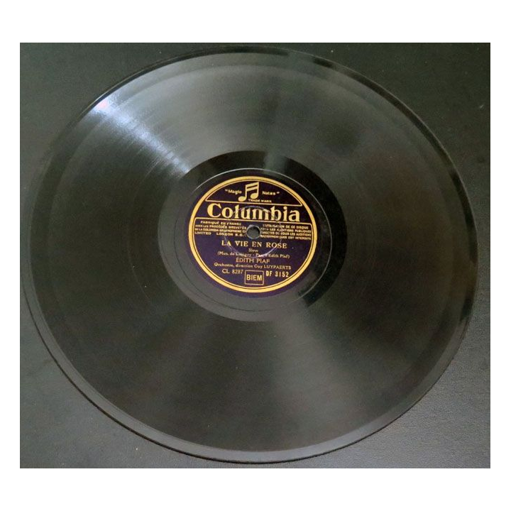 DISQUE 78 T Edith Piaf refrain courait dans rue vie en rose Columbia
