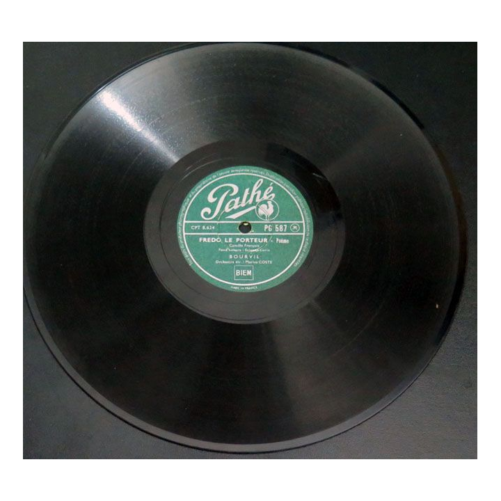DISQUE 78 T : Bourvil Vive la Mariée et Fredo le Porteur Pathé 