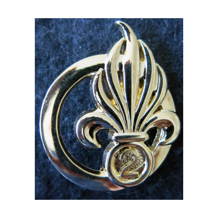 2° REG : Insigne béret du 2° régiment étranger de génie fabrication Arthus Bertrand G. 4573