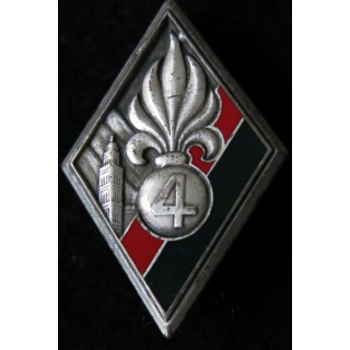 4° RE : insigne métallique du 4° régiment étranger fabrication Drago Paris G. 2816