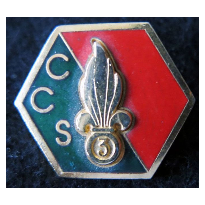 3° REI : insigne de la compagnie cdt et services type 1 du 3° régiment étranger d'infanterie Destrée