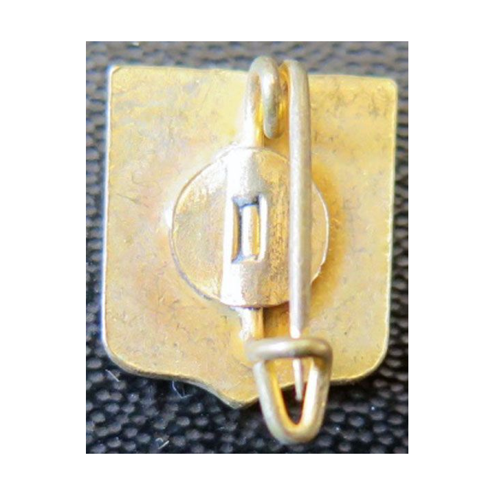 BLASON MONT-LOUIS : boutonnière en émail de la ville de Mont Louis 11 x 14 mm épingle