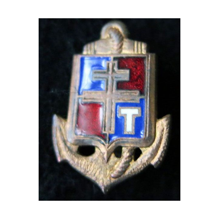 71° CCT : insigne en réduction 71° compagnie coloniale de transmissions 9° DIC Drago émail