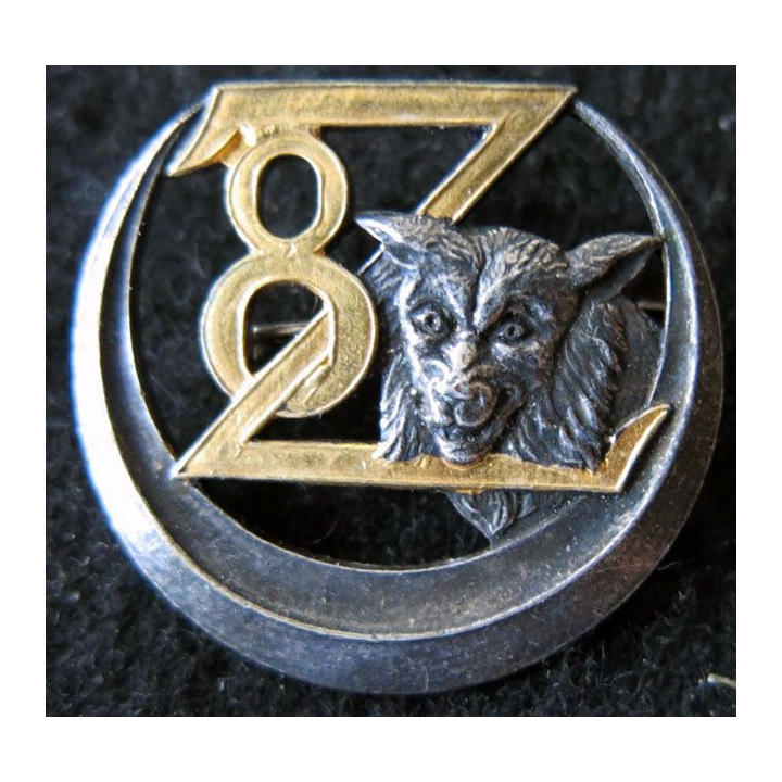 8° RZ : insigne métallique du 8° régiment de zouaves de fabrication Mourgeon Paris