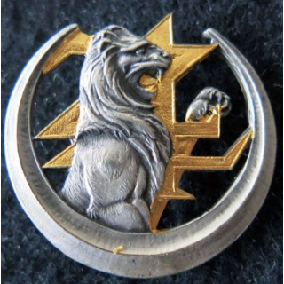 4° RZ : insigne métallique du 4° régiment de zouaves de fabrication Mourgeon Paris retirage