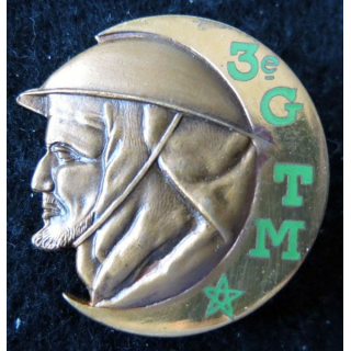 3° GTM : insigne métallique du 3° groupement de tabors marocains fabrication Augis Lyon