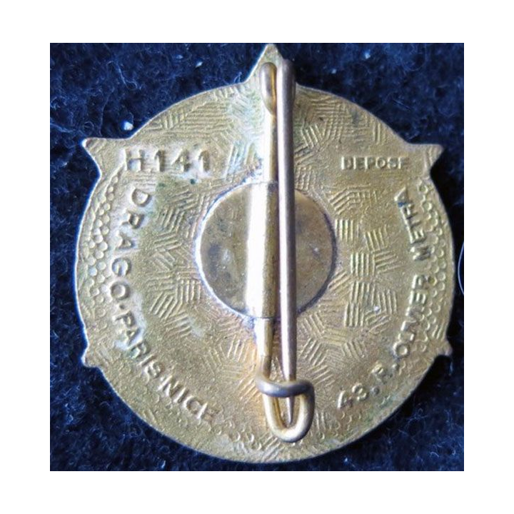 4° RTT : insigne métallique du 4° régiment de tirailleurs tunisiens Drago O.M déposé H. 441 en émail (éclat)