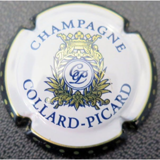 Capsule Muselet de champagne Collard-Picard n°8 contour noir fond blanc cassé