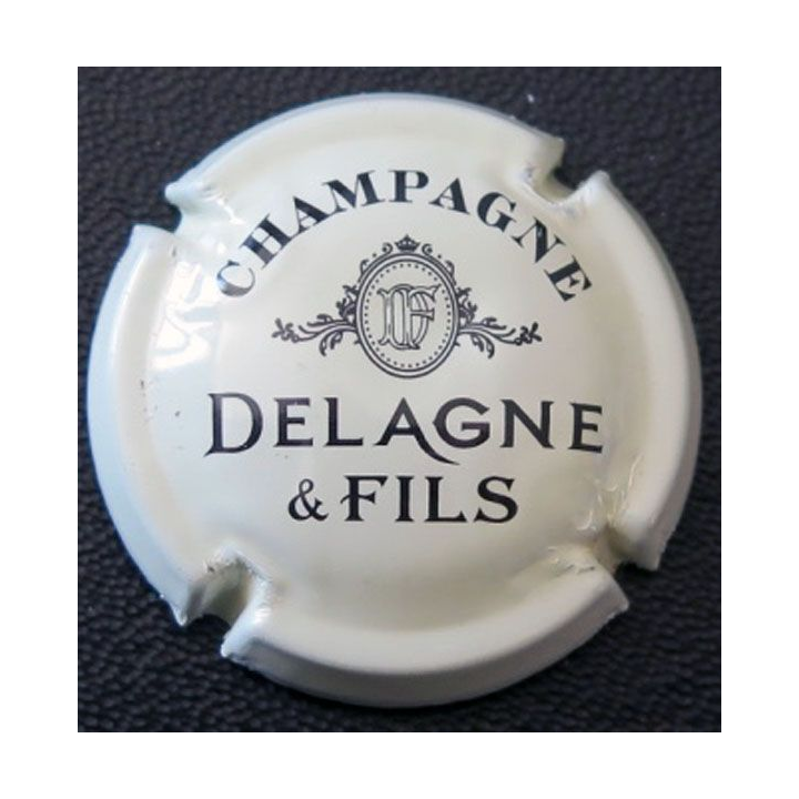 Capsule Muselet champagne Delagne & Fils n°1a crème pale et noir