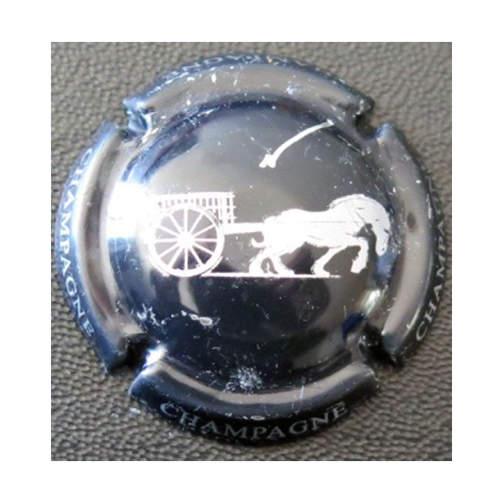 Capsule Muselet de champagne La Vigneronne n° 23 noir et argent