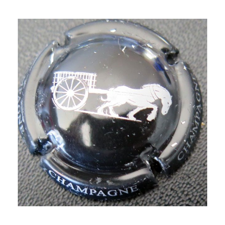 Capsule Muselet de champagne La Vigneronne n° 23 noir et argent