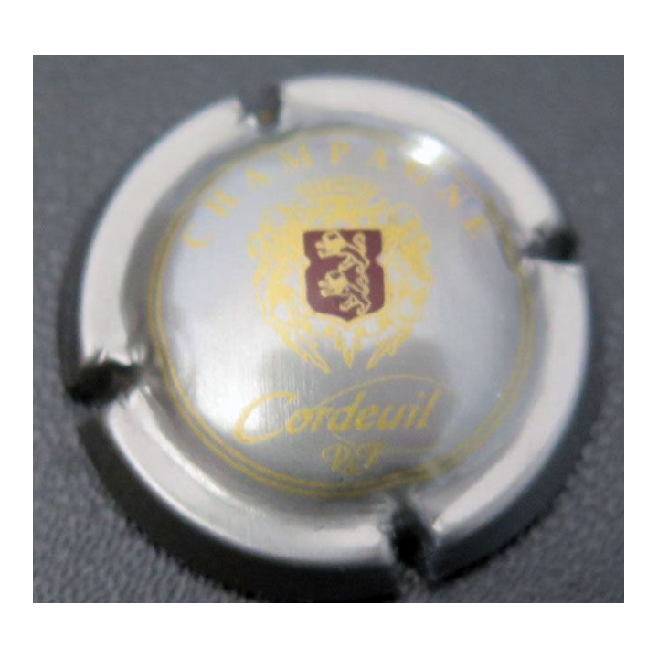 Capsule Muselet de champagne Cordeuil P & F n° 11a gris métallisé et Or
