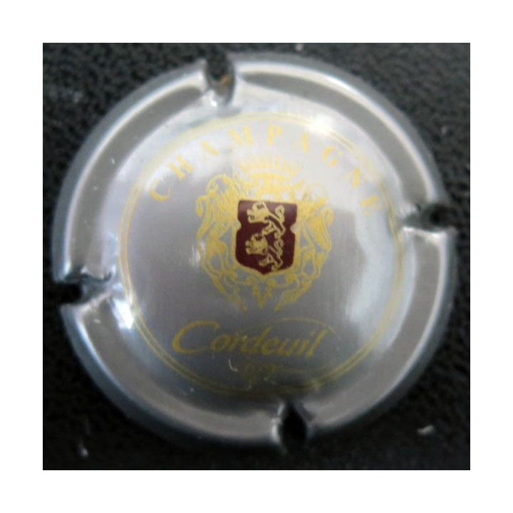 Capsule Muselet de champagne Cordeuil P & F n° 11a gris métallisé et Or